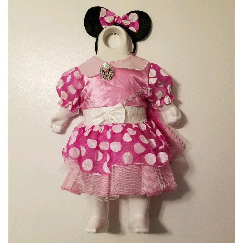 Minnie Mouse Mickey Clubhouse Halloween Costume 12 Months Pink Dress & Ears